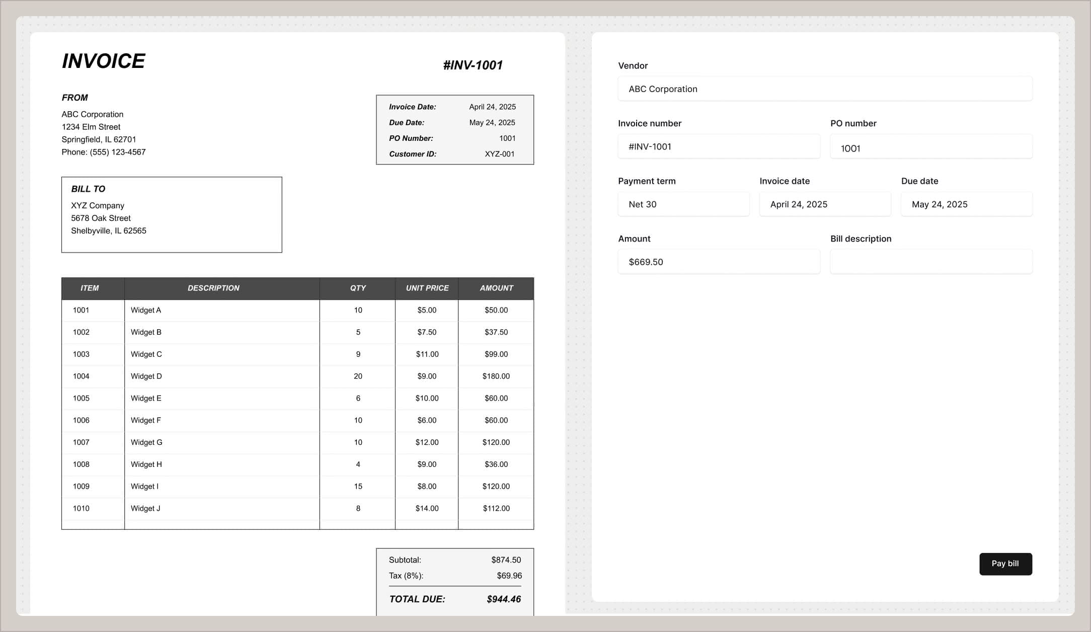 Automate from PO to payment