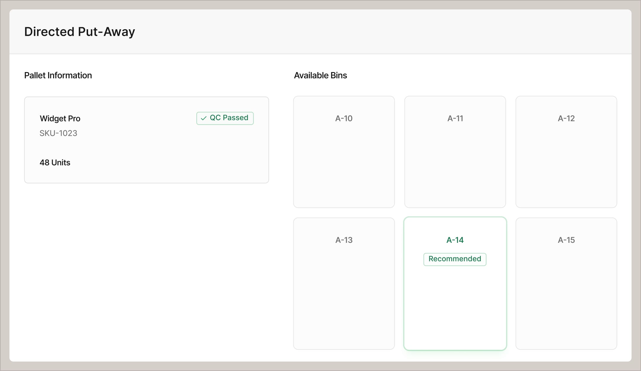 Automate receiving, put-away, and inventory tracking